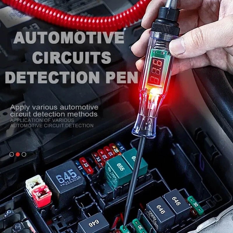 Car LED Circuit Detection Digital Display Pen, 6V/12V/24V Line Multifunctional