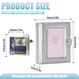 Small 1 Pocket Trading Mini Card Binder Collection with 40 Count for MTG, Sports,TCG Cards (Silver)