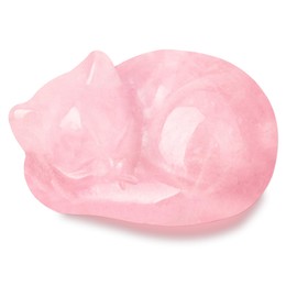 Giantree Opal Cat Crystals Decors Statue, Healing Sleeping Cat Statue Hand Carved Polished Cute Kitten Figurine Office Room Bedroom Desk Home Decoration Cat Lover Gifts for Women Men(Pink)