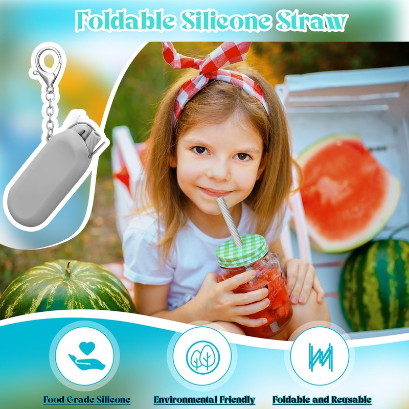 Meanplan 4 Sets Cruise Ship Essentials,4 Set Silicone Straws with