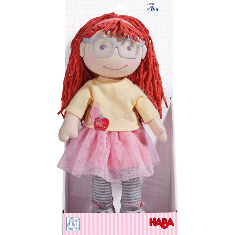 HABA Ava Doll, 30 cm Doll with Glasses, Rag Doll