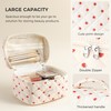 HBselect Quilted Makeup Bag for Women, Floral Cotton Cosmetic Bag