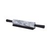 JEmarble Rolling Pin-Plastic Handles(White)(Premium Quality) Polished Surface 18-inch(10"Barrel) Genuine Stone