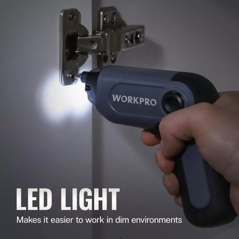 WORKPRO 3.6V Electric Cordless Screwdriver Offset Driving Shaft Screw Gun