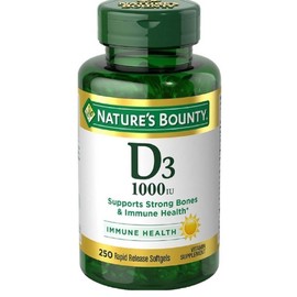 Nature's Bounty Vitamin D3-1000 IU, Rapid Release Softgels 250 ea (Pack of 2)