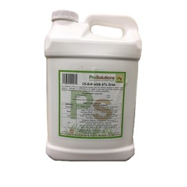 ProSolutions 15-0-0 with 6% Iron. 2.5 gallons