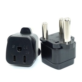 US/Canada/Japan to South Africa (Large Type M, NOT for Indian Type D Plug) Plug Adaptor, 3-Pin Type B Grounded USA Plug Convert to 3-pin South Africa Socket (1 Piece)