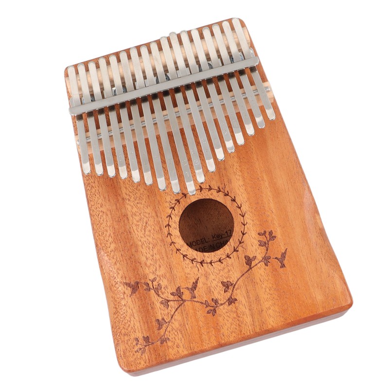 17 Keys Thumb Piano Mahogany Wood Finger Harp Mini Thumb