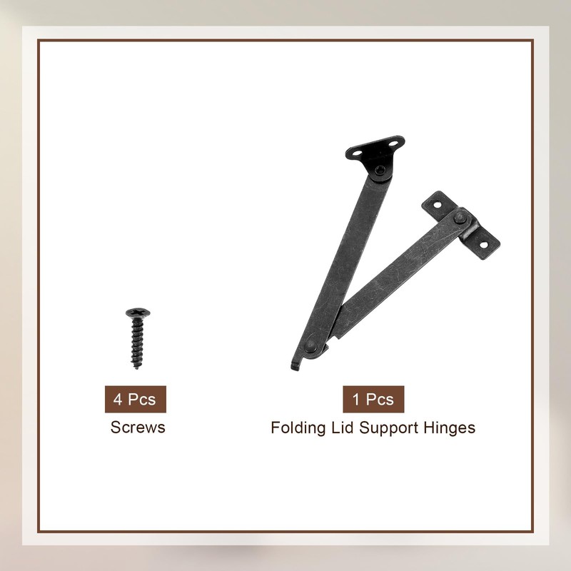 uxcell 4.3" Folding Lid Support Hinges, Lift Up Stay Hinge,