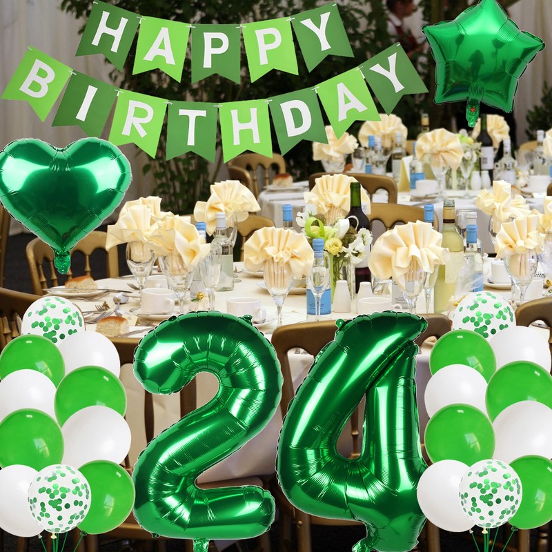 70 Balloons - Green 70th Birthday Decoration for Men &