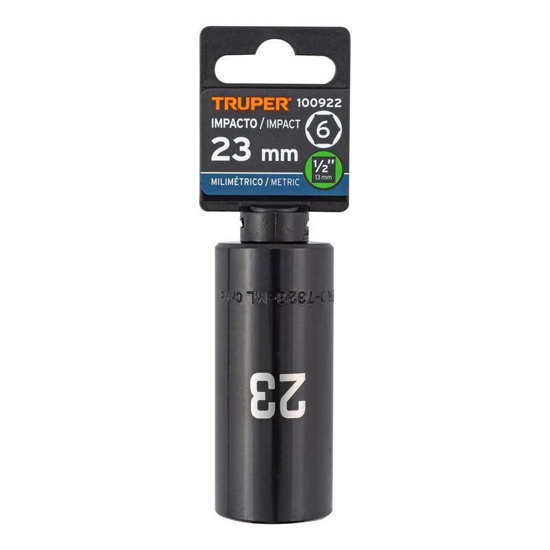 Truper D-7323-ML, Dado largo impacto de 23 mm, 6 puntas,