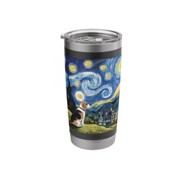 Beagle Starry Night Van Gogh Gifts Beagle Mom Beagle Dad Stainless Steel Insulated Tumbler