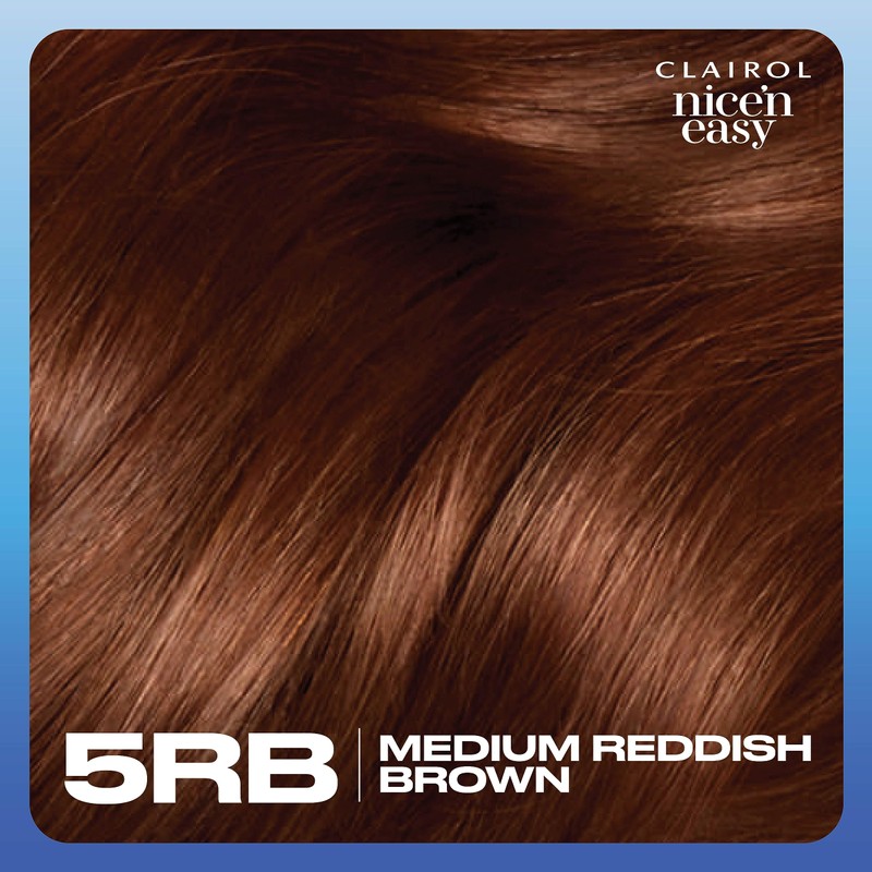Clairol Nice'n Easy Crème Permanent Hair Dye, 5RB Medium Reddish