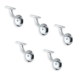 ZAUYX 5 Pack 3 Inch Polished Chrome Handrail Stair Brackets Stair Heavy Duty Stair Brackets Support Handrail Brackets for Stairways