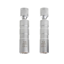 Comforty Pack of 2 Magnetic Spark Plug Socket Wrench Remover Installer Tool Universal Flexible Spark Plug Wrench Spark Plug Joint Insert Spark Plug Wrench (14 mm, 16 mm)