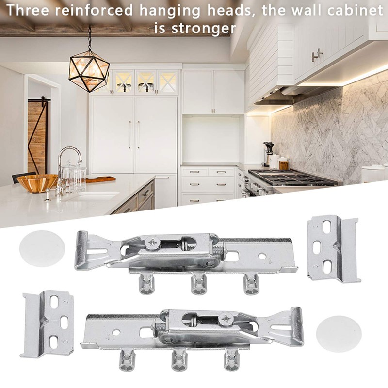 Pack of 2 Concealed Kitchen Cabinet Hangers, Universal Wall Mount