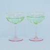 Lilly Pulitzer Unique Ridged Cocktail Glasses, Multicolor Glassware for Serving