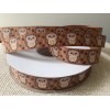 5/8” Owls Grosgrain Ribbon By The Yard - Cream