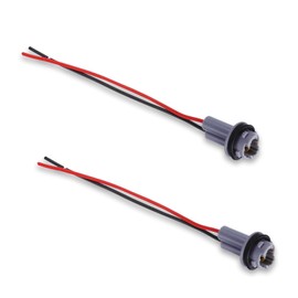 Nowkont Pack-2 Universal Waterproof PVC & TPE Wiring Harness Socket, T10 T13 T15 Automotive Turn Signal & Brake Lights Cable Harness Connector (Grey)