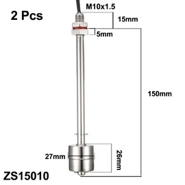 uxcell Stainless Steel Float Switch for Water Pump Tank swim pool garden pond Liquid Water Level Sensor M11 165mm Length 2Pcs