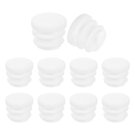 sourcing map 10 Pcs Round Plastic Plug, Tubing End Cap Plugs, 15mm(0.59 Inch) Furniture Leg Pipe Insert, Glide Protection for Chair, Sofa, Table, Shelf, White