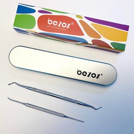 BEZOX Ingrown Toenail Tools Kit - Professional Stainless Steel Toenail Lifter and Thick Toenail File Set for Effective Nail Care