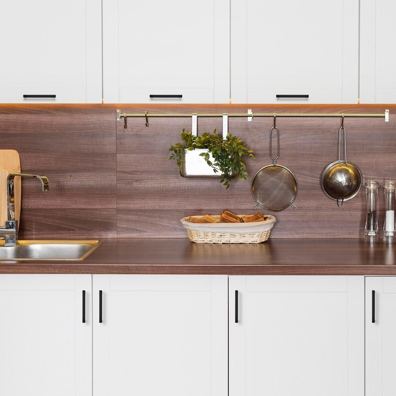 Ravinte 5 Pack Kitchen Door Handles Black Handles for Cupboards