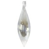 7.5 Inch Transparent Striped Clear Glass Christmas Icicle Ornament