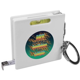 Azeeda 'Holiday Joy Brightens the World' Keyring Tape Measure/Spirit Level Tool (KM00040754)