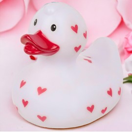 MIJOMA Squeaky Duck Bath Duck Cute Swimming Ducks for Children and Adults High Quality Durable Material Approx. 10 cm (Love)
