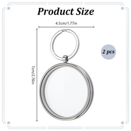 PLIGREAT 2 Pcs AA Coin Holder Keychain, Stainless Steel Coin Key Holder Purse for AA Medallions Souvenir Commemorative Coin Collection Gift