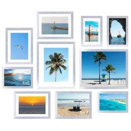JCJMY 10 Packs Picture Frames Collage Wall Decor for Wall Hanging or Tabletop, 8x10, 5x7, 4x6 Multi Sizes Photo Frames, Collage Picture Frames for Family Wall Decor, Gallery Wall Frame Set, Silver