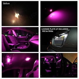 LEDpartsNow Interior LED Lights Replacement for Jeep Grand Cherokee 2011-2014 Pink Accessories Package Kit (11 Pieces)