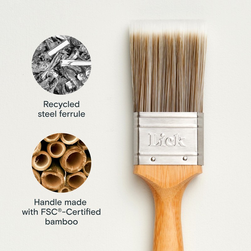 Lick Pro Eco Bamboo Handle Paint Brush Set, Brown, 1.5''