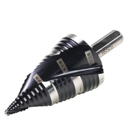 Jerax tools Heavy Duty M35 HSS 1/4 to 1-3/8 Inch Step Drill Bit with Double Flutes, Large High Speed Steel Step Bit for Stainless Steel, Metal, Wood
