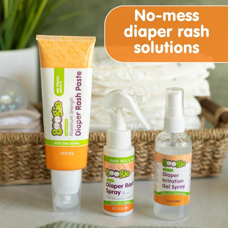 Boogie Diaper Irritation Gel Spray, Made with Hypochlorous, 3.4 oz