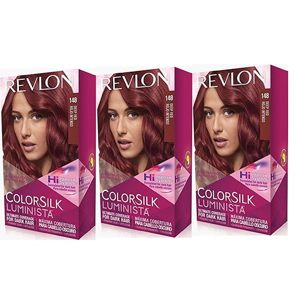 Revlon Colorsilk Luminista Haircolor, Deep Red, 3 Count