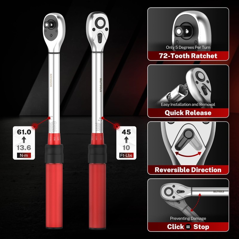 BILITOOLS 10 PCS Magnetic Spark Plug Socket Set with Click