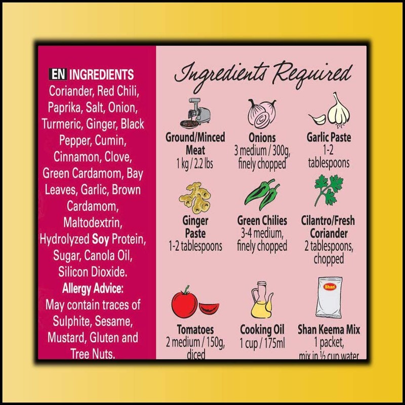 Shan - Keema Masala Seasoning Mix (50g) - Spice Packets