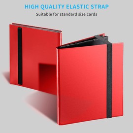 JIQEZNL Card Binder, Upgraded 9 Pockets Trading Card Collection Binder for Cards, 360 Card Book Holder Album for Yugioh, MTG, TCG, Magic, Sports Cards - Red