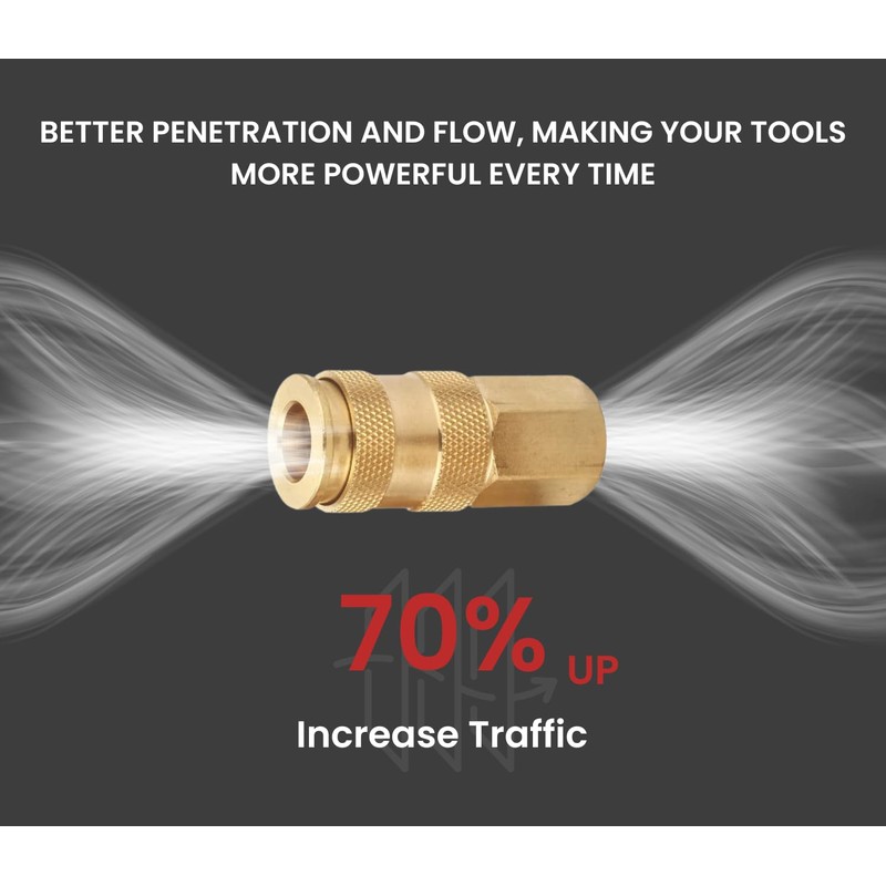 T TANYA HARDWARE Brass 1/4 Inch NPT High Flow Air