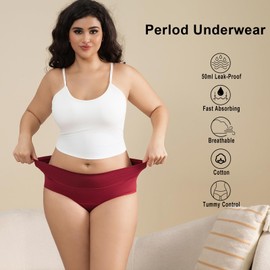 GRESTU GRESTU Women's Washable Urinary Incontinence Cotton Brief Underwear with Leakproof