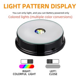 EUSTUMA LED Light Base Display Stand,Lighted Up Stand Color Changing Small LED for 3D Glass Crystal Art,Holiday Party Decoration. (A-Black-Multicolor-1PCS, Multicolor)