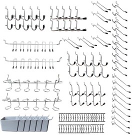 JZD 116PCS Metal Pegboard Hooks Organizer Kit - Heavy Duty Standard Pegboard Accessories with Bins, Wall Mount Tool Storage for Garage, Workshop & Kitchen