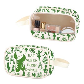 Kosmetiktasche mit Griff, Motiv: Irish Dancer, transparent, mit Griff, für Irish Dancer, Irish Dance PU, Nein
