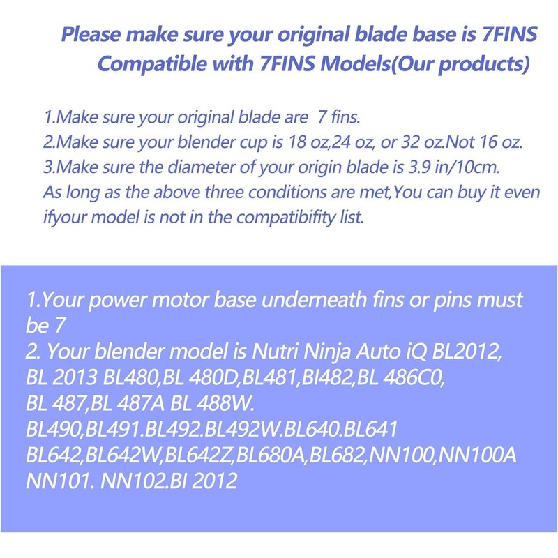 Blender 7 Fin Extractor blade assembly with rubber gasket compatible