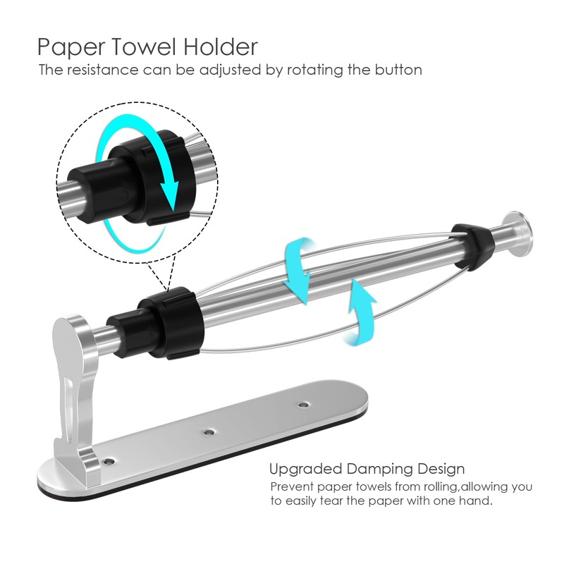 Magnetic Paper Towel Holder, One Hand Operable Paper Towel Holder
