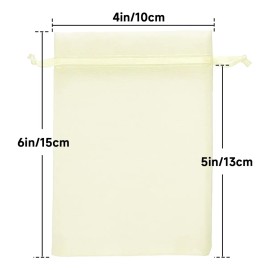 100pcs Beige Bolsas Lote De Bolsa Regalo De Organza 10*15cm