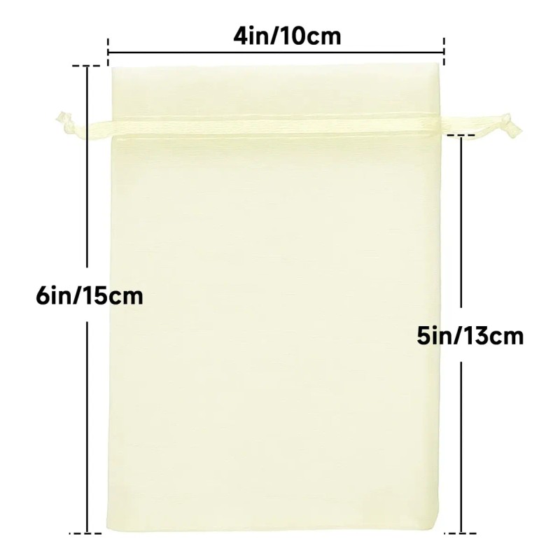 100pcs Beige Bolsas Lote De Bolsa Regalo De Organza 10*15cm