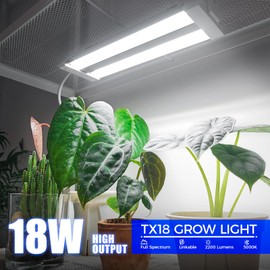 Barrina TX18 1FT LED Grow Light, 72W(4 x 18W, 360W Equivalent), High PPFD, 5000K Full Spectrum, Hanging Grow Light from Seed to Flower with On/Off Switch, Mechanical Timer, Linkable, 4 Packs